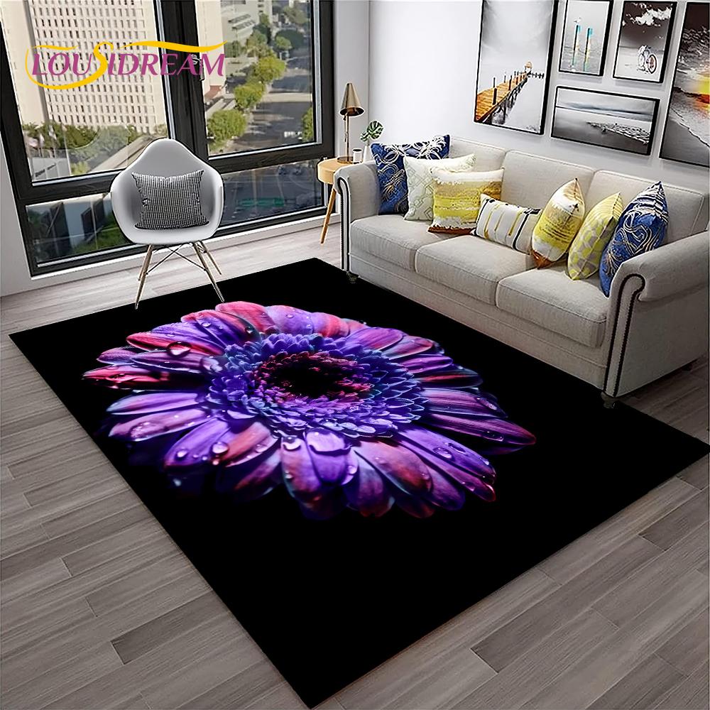 Daisy Nordic Sun Flowers  Carpet Rug for Home Living Room Bedroom Sofa Doormat Decor,kids Play Area Rug Floor Mat