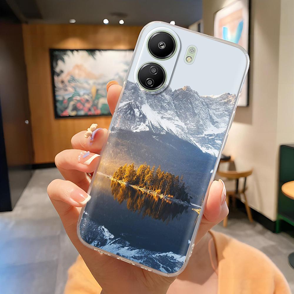 For Xiaomi Poco C65 Case Cute Cartoon Transparent TPU Silicone Cover For POCO C65 C 65 PocoC65 Phone Cases For Xiaomi Poco C65
