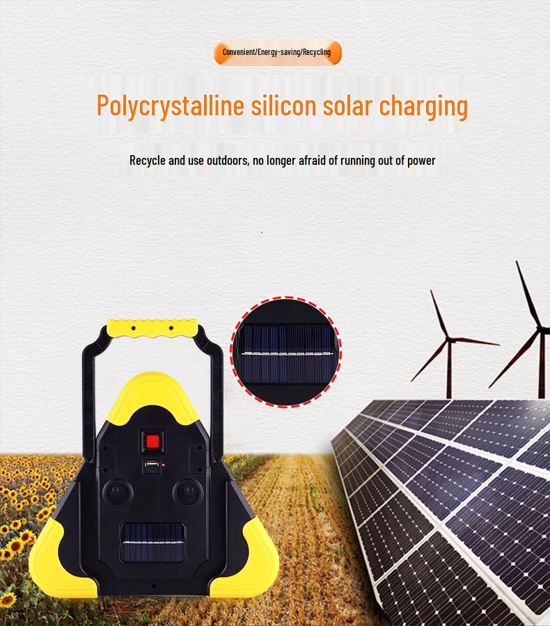 Solar-Powered Triangle Emergency Warning Light for Vehicles
