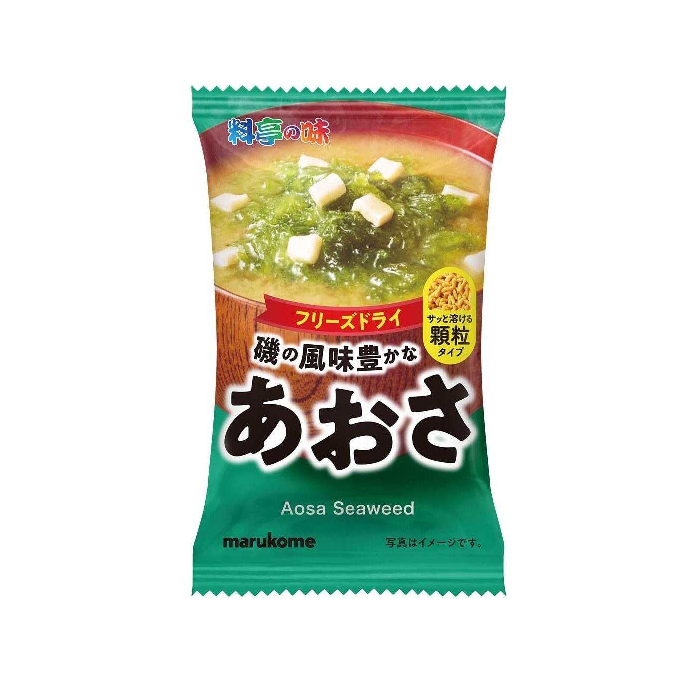 Marukome Freeze-Dried Granulated Miso Soup Ryotei no Aji Aosa 1 Serving 10 Packs Instant