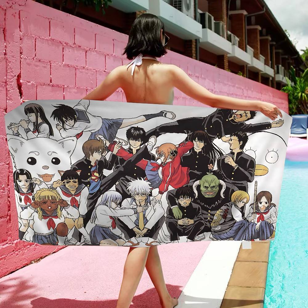 Funny Japanese GINTAMA Microfiber Beach Towel Absorbent Quick dry Soft Yoga Swimming Resort Mountain Climbing Towel