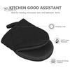Silicone Oven Mitts 1Pc Short with Non-Slip Grips High Heat Resistant Thicker Gloves Cotton Lining Kitchen Microwave BBQ Baking Cooking Grilling