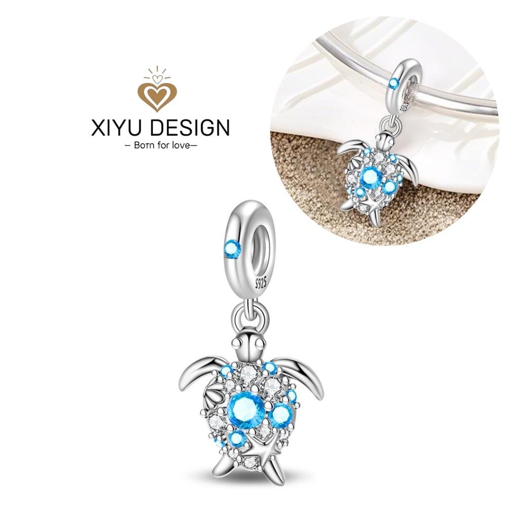 Kupfer Blau Ozean Serie Perlenanhänger Passend Für Das DIY Armband Der Marke Damenschmuck Freundin Geschenke