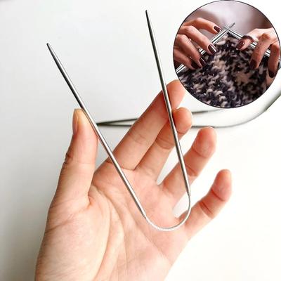 3 szt. Okrągłe druty do robienia na drutach Druty ze stali nierdzewnej okrągłe igły Metal magiczna pętla dla majsterkowiczów rzemiosło swetry czapki skarpetki