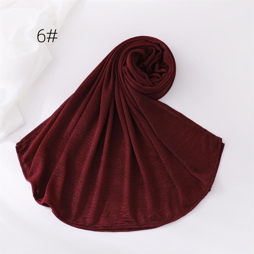 New Crinkle Cotton Polyester Hijab Scarf For Women Muslim Headscarf Wraps Solid Plain Shawls Islamic Headband Turbans Foulard