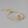 Luxury Full Zircon Rhombus Flower Bracelet Adjustable Fashion Commuter Elegant Niche Jewelry For Women Daily Wear