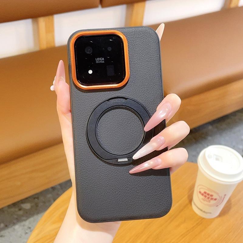 Applicable To Xiaomi 11max Magnetic Suction Bracket, Mobile Phone Case, Contrasting Color Orange Circle Lens, All-inclusive Anti-drop Xiaomi 11Pro