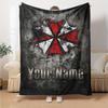 Name Custom Umbrella Corporation Print Flannel Blanket High Quality Warm Comfortable Cover for All Seasons Perfect for Gifts Home Decor
