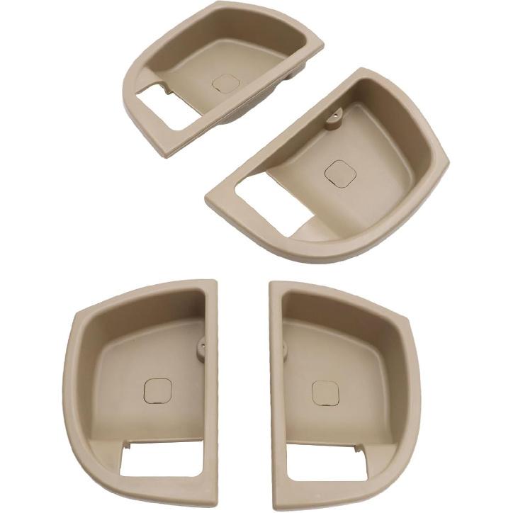 FZJDSD 4Pcs Beige Left and Right Inside Door Handle Frame Cover Bezel Compatible with Hyundai Santa Fe 2007 2008 2009 2010 2011 2012 Replace