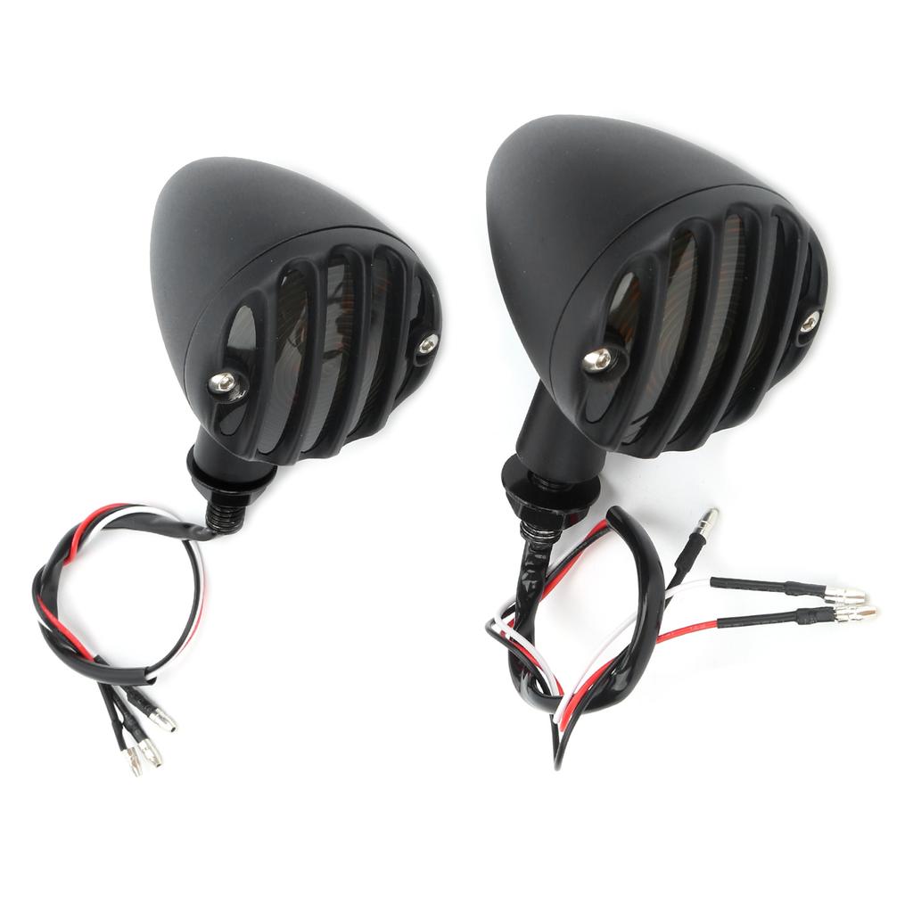 2pcs LED Turn Signal Lamp Indicator Bright Yellow Light Color Waterproof Fit for   Retro Motorbike