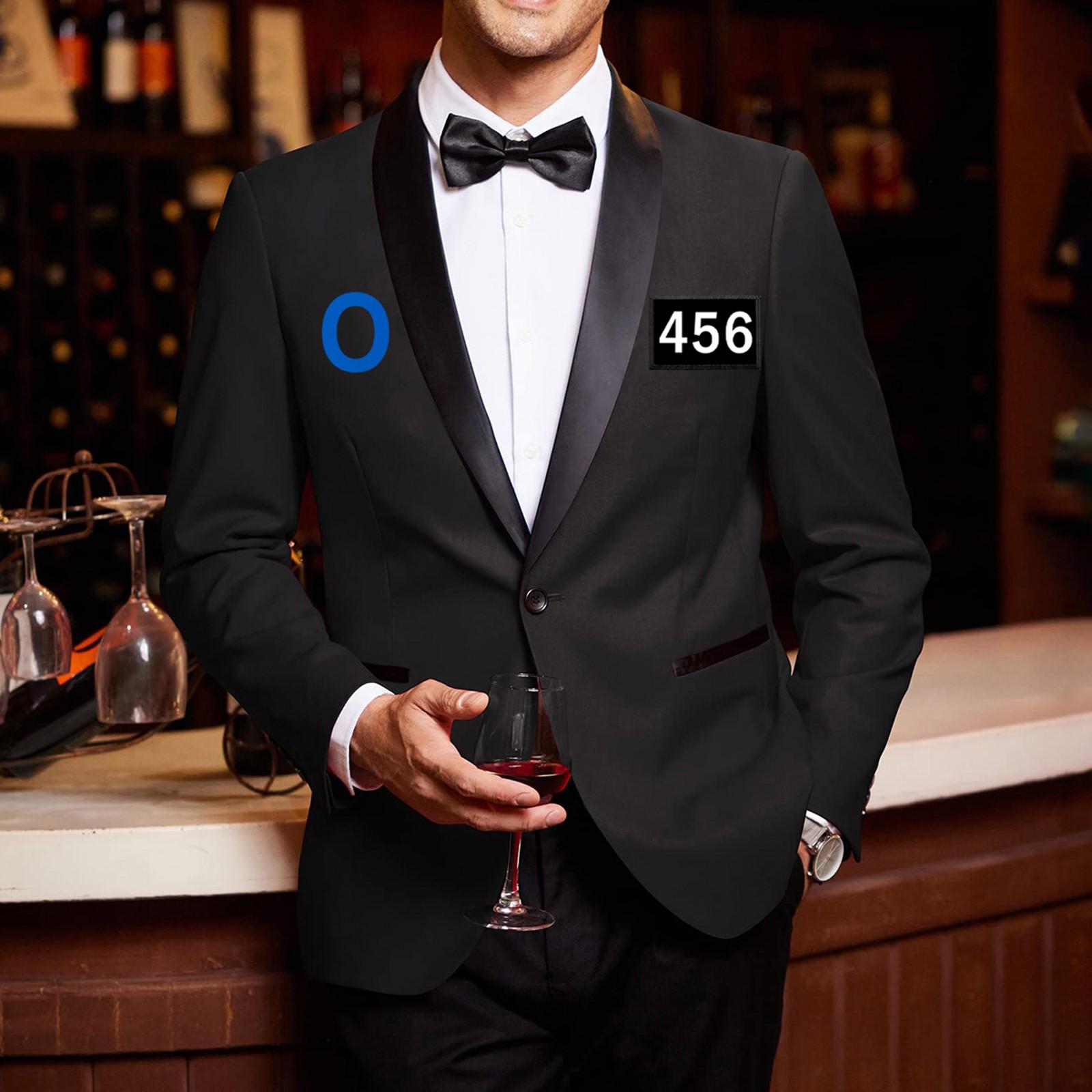 

Men s Slim Fit Single Button Custom Lettered Suit Jacket L