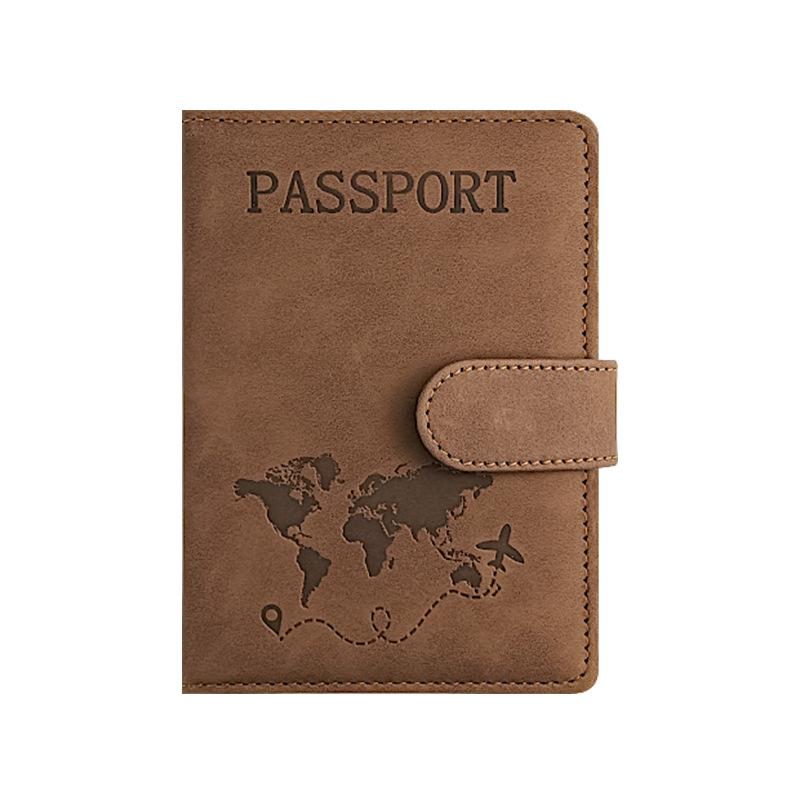 PU Leather Multi-Card Passport Holder with Embossed Design