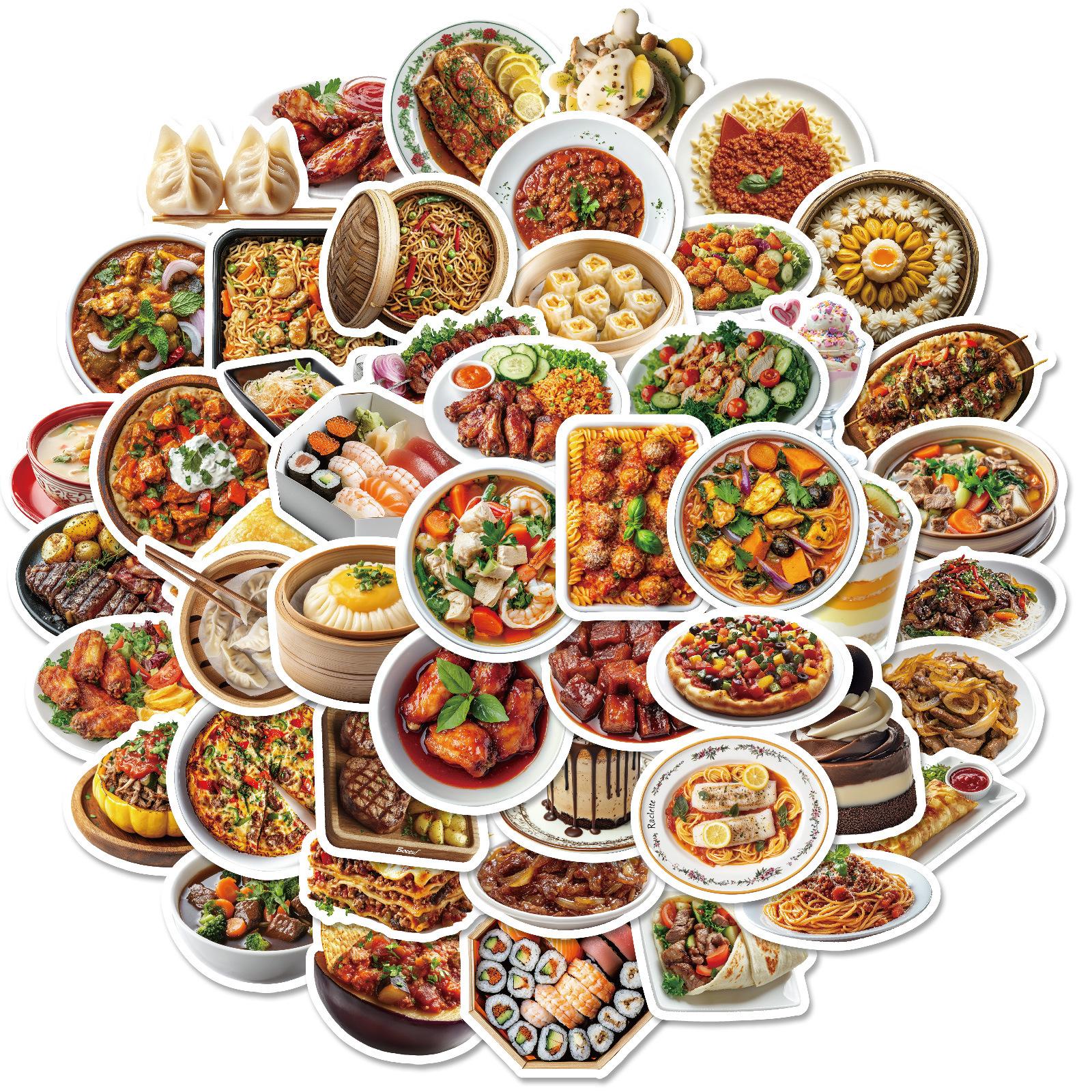 

50 маньчжурских и ханьских наборов блюд на все столы, персонализированный водонепроницаемый чехол для тележки для автомобиля, мультяшная милая наклейка в виде граффити