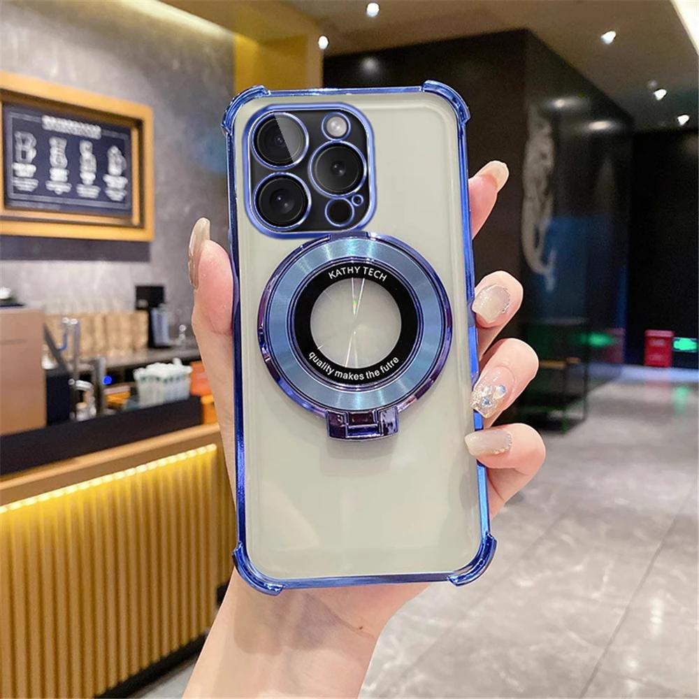 

Shockproof Transparent Plating Stand Holder Case For Huawei NOVA 12 11 Ultra 10 9 8 7 Pro 7 SE 7 6 5 Soft Silicon Bumper Cover For NOVA 5