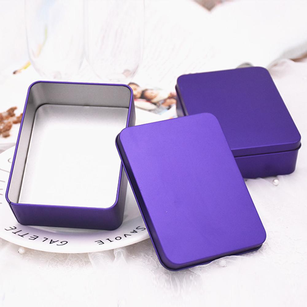 Small Rectangular Tinplate Box Portable Mini Candy Pill Cases Jewelry Nail Beauty Coin Cases Durable Multifunctional Metal Box