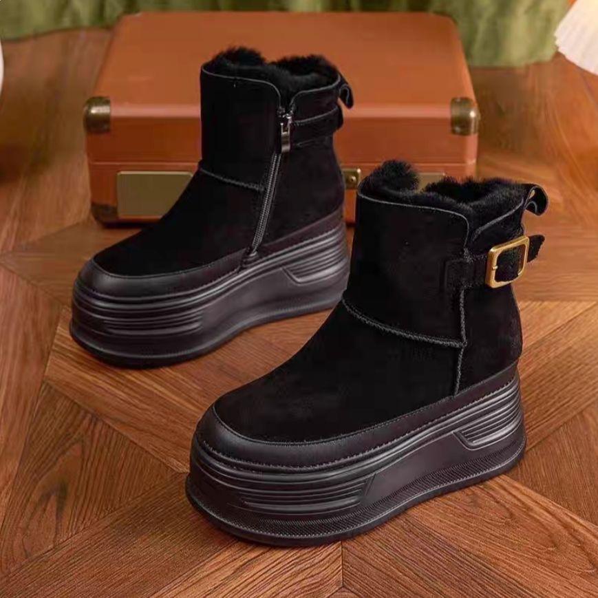 Snow boots for women 2026 new short boots cold resistant and furry  casual and warm women's shoes