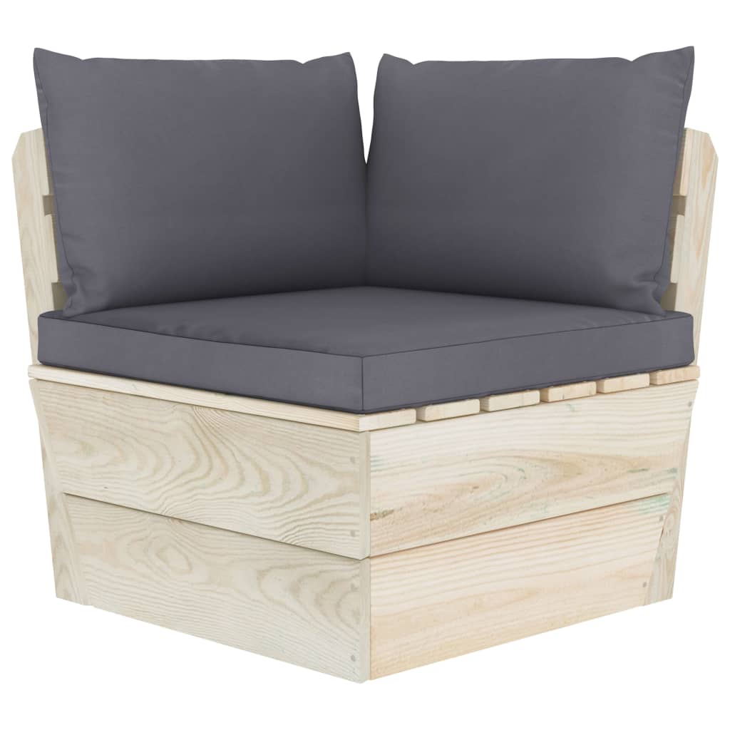 Garten Paletten Ecksofa mit Kissen Imprägniertes Fichtenholz
