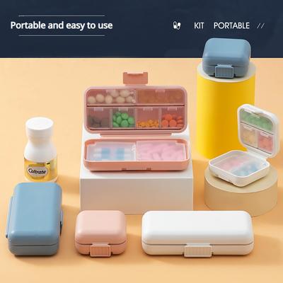 7-grid Medicine Box with Magnetic Buckle Foldable 7-day 1-week Pill Independent Packaging and Storage Small Medicine Box Unisex