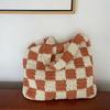 No.03 / Checks Bag _ Mandarin (Checks Checkerboard Crochet Knit Bag)
