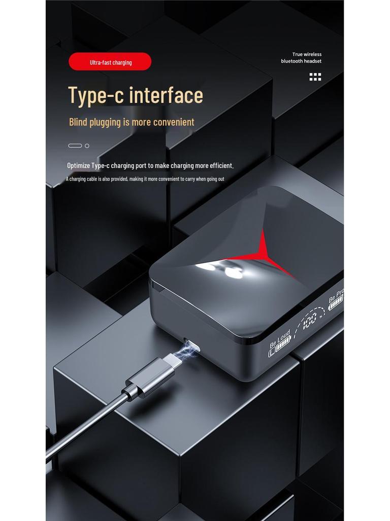 M90 Wireless Bluetooth Gaming Earbuds with Touch Controls & Digital Display