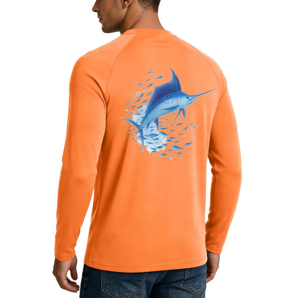 Men's Long Sleeve Sun Protection Shirt UPF50+ UV Resistant Lightweight Stretch Outdoor Fishing Running Sports Top