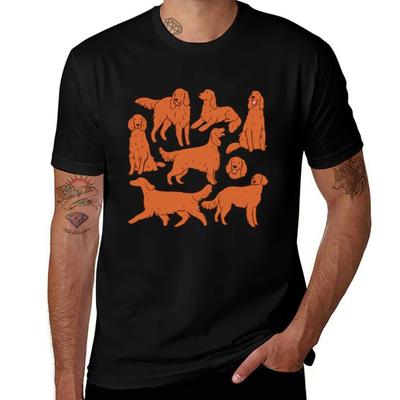 Red Irish Setter Dog Illustration Pattern TShirt Soft Touch Basic Cotton TShirt