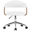 Dining Room Chair Swivel White Bentwood and Faux Leather