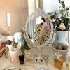 Oval Shaped Makeup Mirror Vintage European Style Makeup Mirror 360 Degree Rotating Swivel Desktop Makeup Mirror Home Decor gift