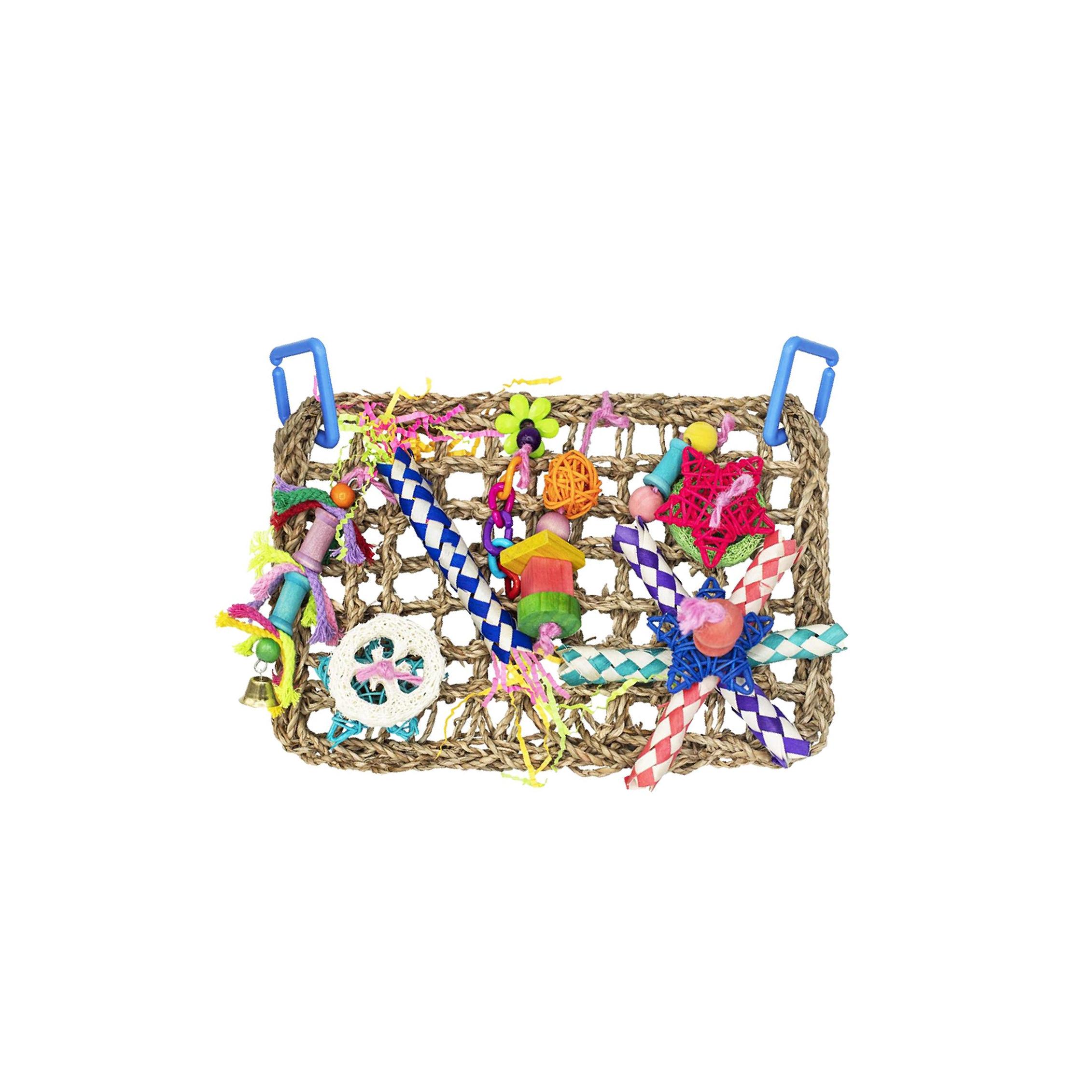 Pet Bird Foraging Wall Toy Parrot Chewing Toy Climbing Hammock for Budgie