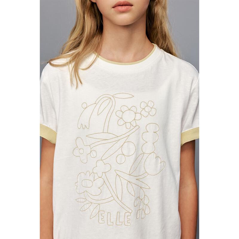 ELLE KIDS Girls' Embroidered Short-Sleeve T-Shirt