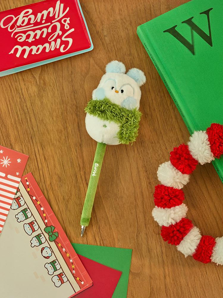 BT21 MANG Mini Minini Petite Holiday Snowman Plush Gel Pen