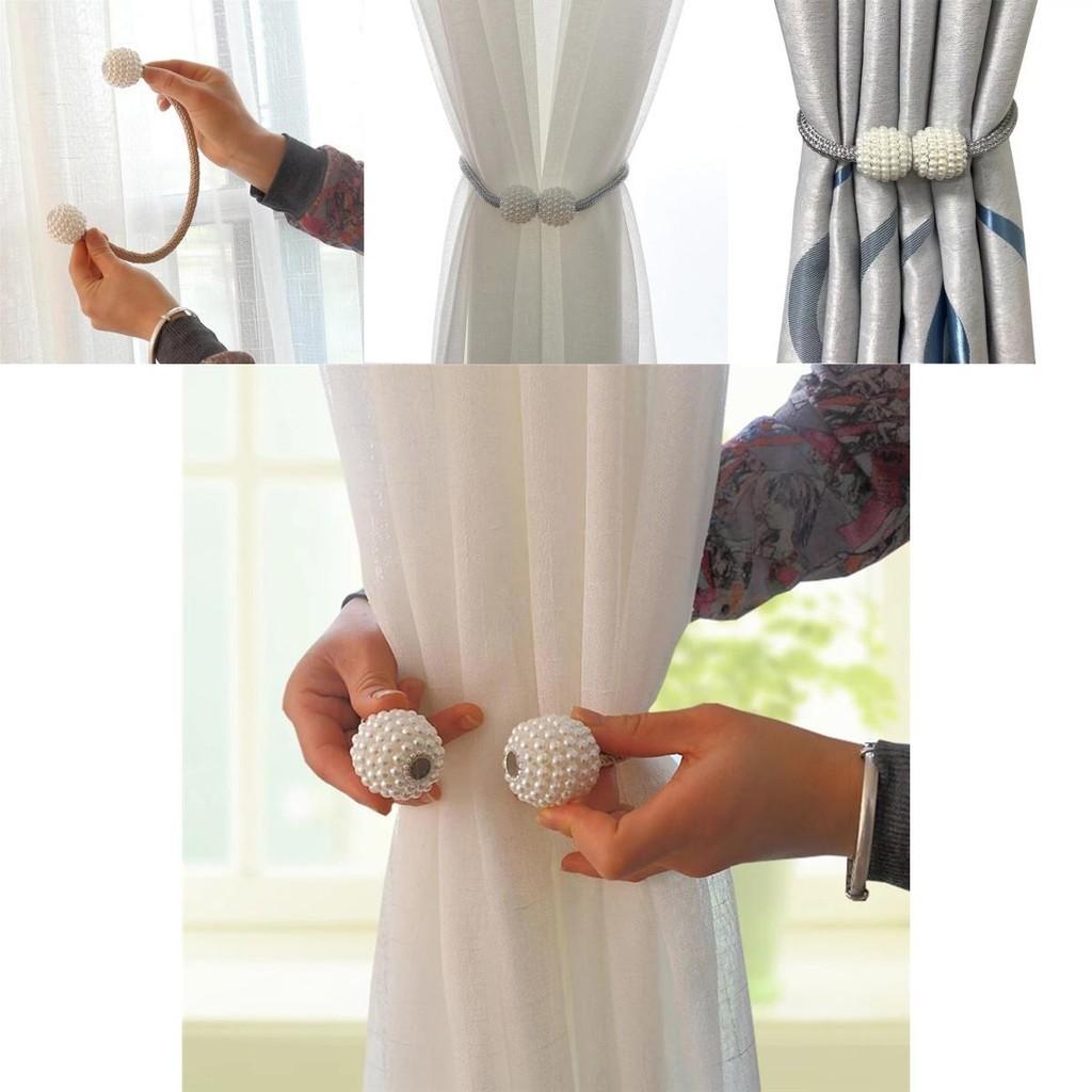 Elegant Magnetic Curtain Tiebacks With Braided Ball Buckle For Stylish Drapery