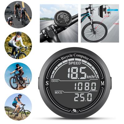 Ciclocomputador Multifuncional Inalámbrico para Bicicleta Pantalla Grande Impermeable Velocímetro Odómetro para Bicicletas