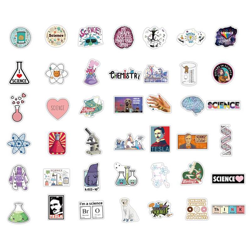 100 ks nálepka Science Chemistry Laboratory pro kufr na notebook na skateboard