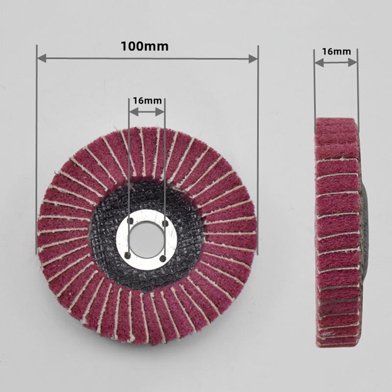 100/115/125mm Grinding Wheel For Angle Grinder Nylon Fiber Flap Polishing Wheel Disc 5 Inch Non-Woven Grinding Wheel Metal Wood