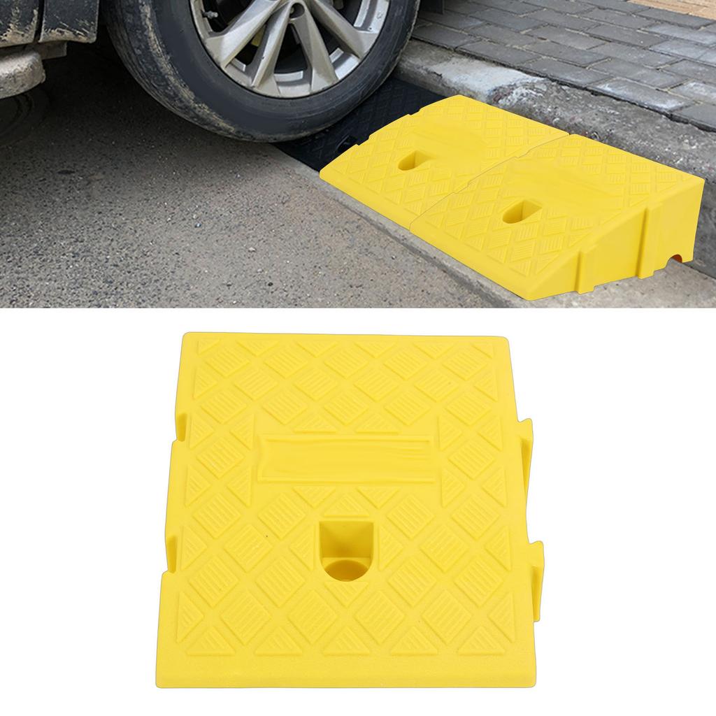 Einfahrtsbordsteinrampe 13 cm Höhe Tragbar Leichtgewichtig Schnallendesign Rutschfeste strukturierte Bordstein-Einfahrtsrampe für Autos Karren Motorräder Fahrräder