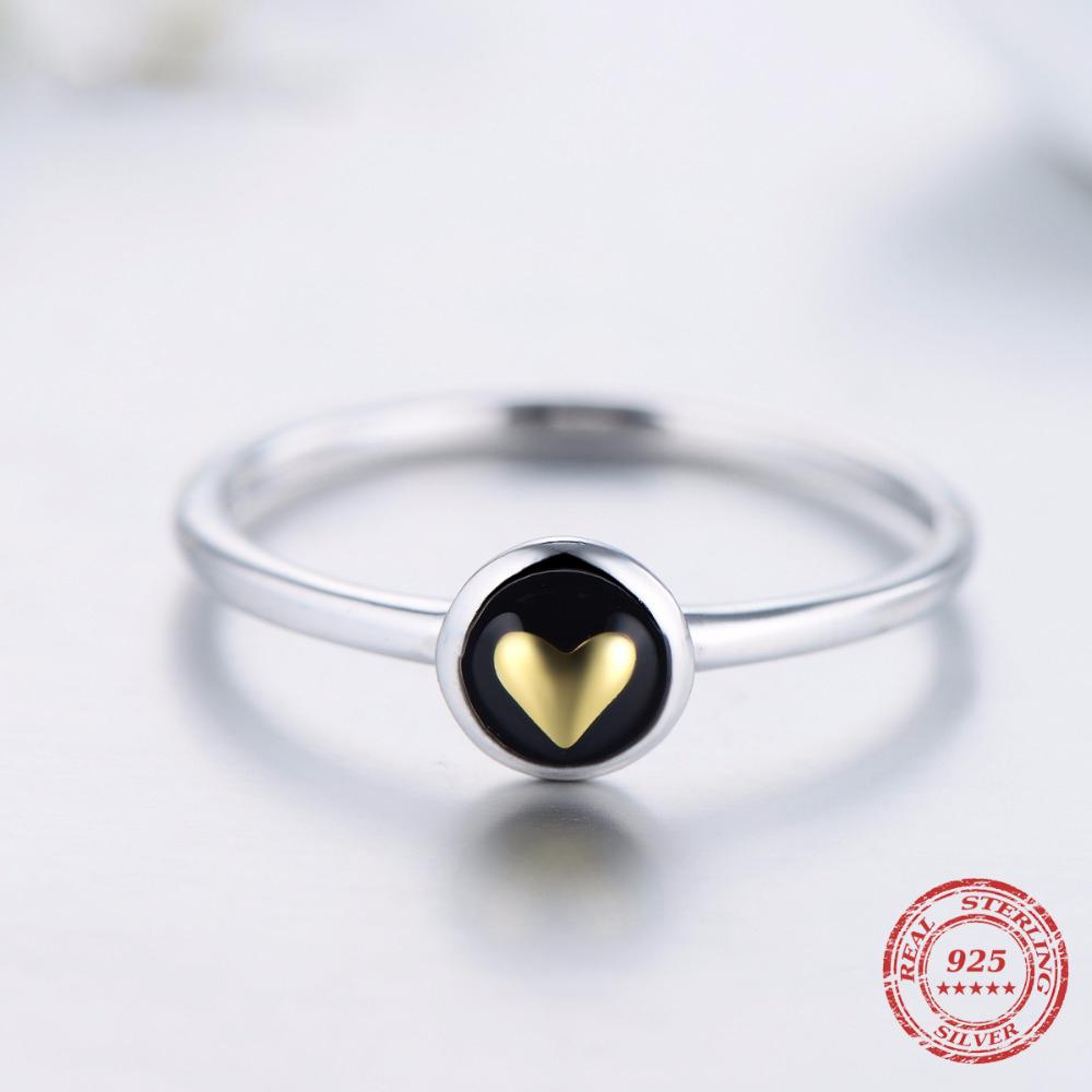 Modish Fashionable Instagram Gold Tone Heart Original 100 % Women Tone Enamel Finger Ring Classic Stackable JewelryFashion Finger