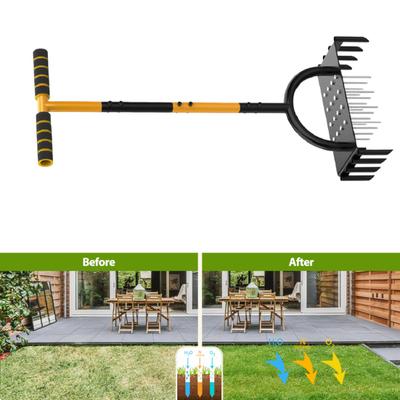 2-in-1 Lawn Aerator Manual Soil Aerating Tool with Spikes And Coring Tines Grass Coring Aerator Spike Aerator for Yard Health Lawn Care