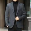 Futing Men's Wool Blend Easy-Care Business Casual Blazer