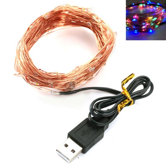 2/5/10m Waterproof Copper USB LED Fairy Wire 5V String Light Wedding Party Decor