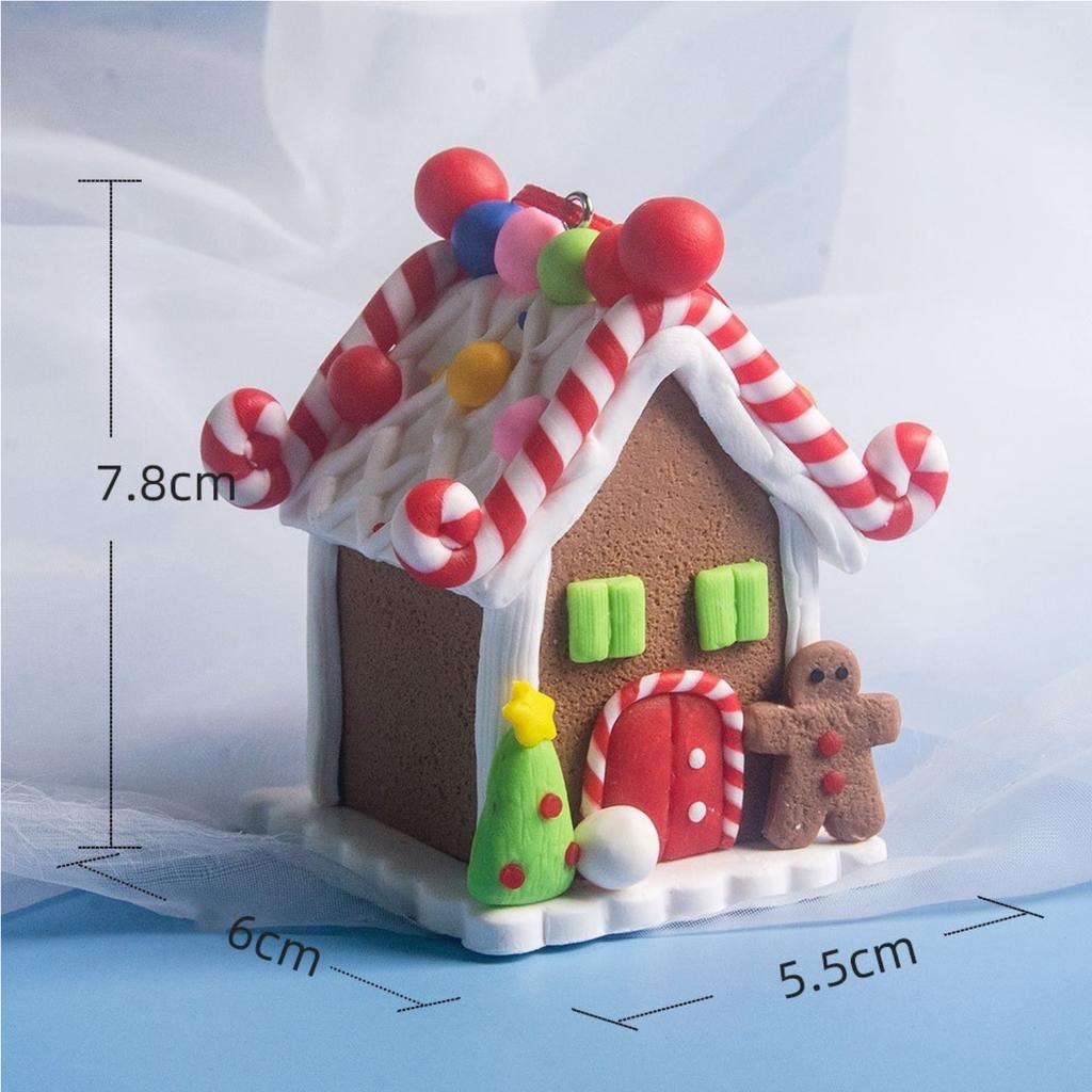 Gingerbread House Ornaments Holiday Christmas Tree Ornament Set with Rope Gingerbread House Decoratiion for Xmas