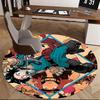 1pz Tappeto Rotondo Personaggi My Hero Academia - Tappetino Rotondo Antiscivolo per Sedia da Ufficio, Design Anime per Arredamento Casa, Adatto per Ufficio, Soggiorno