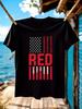Patriotic RED Flag T-shirt - "Remember Everyone Deployed" Graphic Tee with American Flag Design