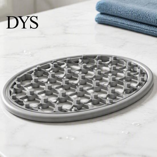 Drainage Soap Holder Silicone Dish, Non-Slip Efficient Holes Tray, Decorative Jewelry Tray Waterproof Quick Drying Saver for Bathroom Kitchen