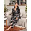 European and American Loungewear Autumn and Winter Long-sleeved Straps Nightgown Trousers Two-piece Pajamas Women