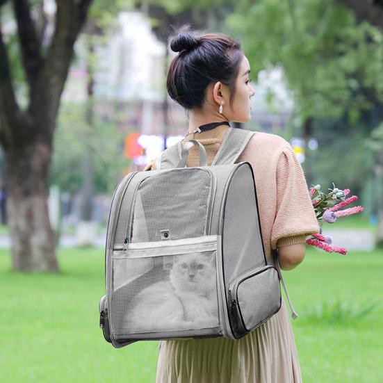 Σακίδιο Μεταφοράς Γάτας Φορητό Μεταφορέας Κατοικίδιων για Μεσαίο Μικρό Σκύλο Γάτα Έως 5 κιλά Αεριζόμενο Διχτυωτό Μεταφορέας Ταξιδιού Σκύλου για Πεζοπορία, Βόλτα, Εξωτερική Χρήση