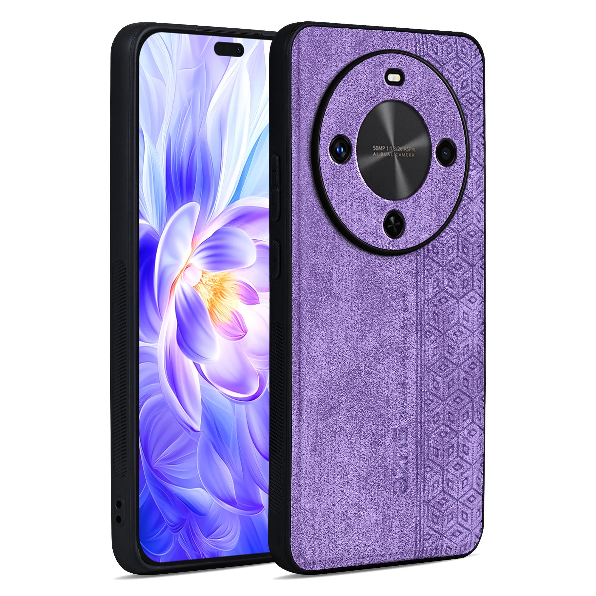 

AZNS For Huawei Enjoy 70X Case Protective PU Leather Covered TPU Phone Shell Purple