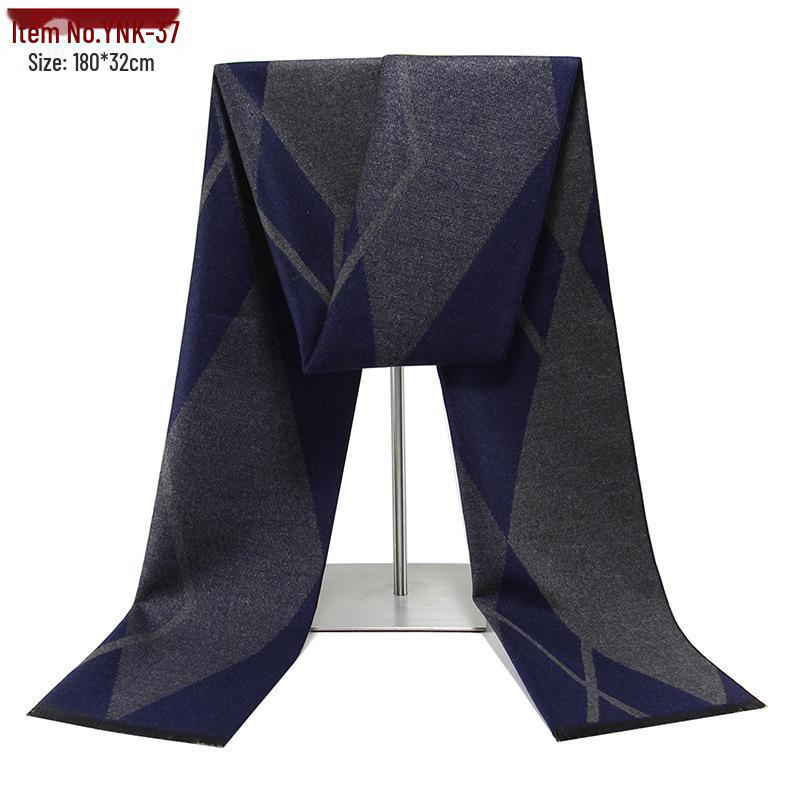 Sciarpa scozzese calda invernale da uomo 2025 - Stile europeo e americano, imitazione cashmere, motivo jacquard