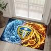 Leeds United Football Design Crystal Velvet Carpet Cozy Non?Slip Printed Rug For Bedroom Living Room Entrance