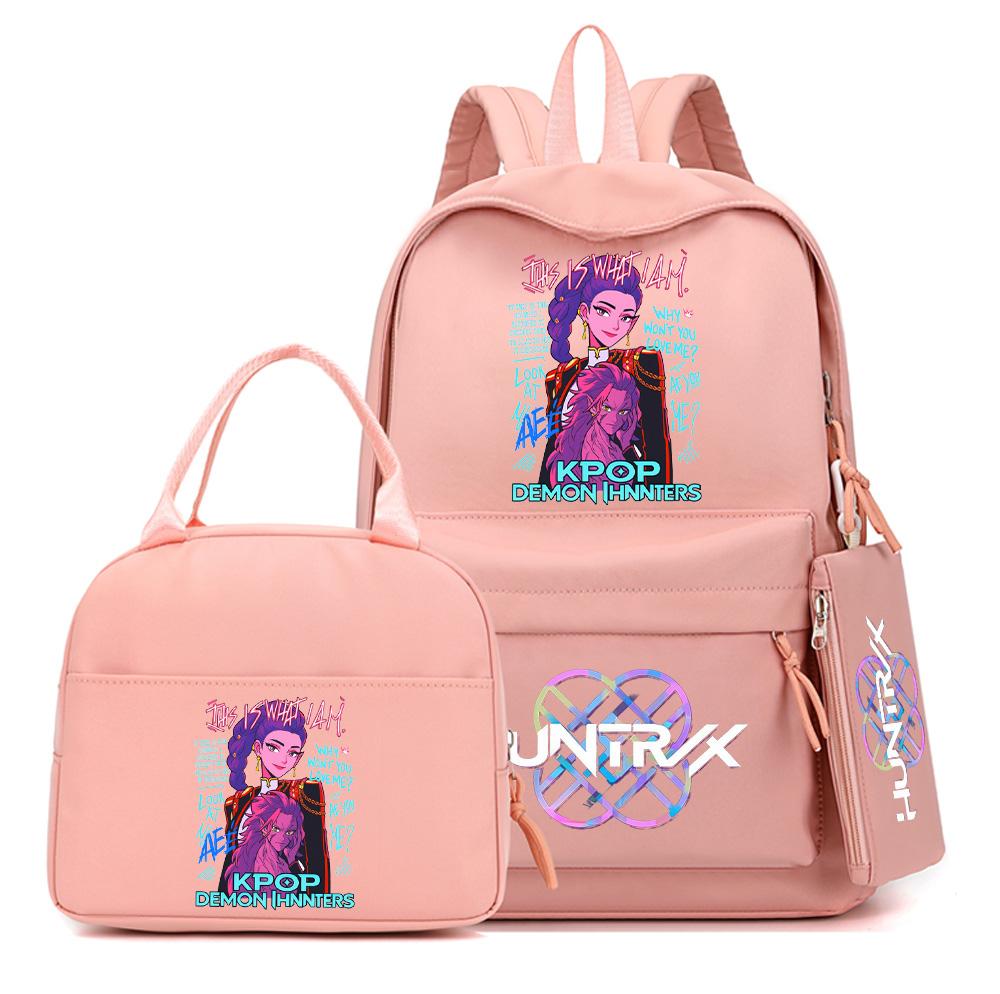 4-teiliges/Set Cartoon Anime K-Pop bedruckter Rucksack mit Federmäppchen Handtasche für Teenager Schüler Junge Mädchen Schultasche Schultasche Große Kapazität Reisetasche